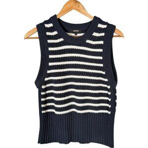 ME+EM Cotton Cashmer Breton Stripe Sweater Vest Preppy Nautical Quiet Luxury S